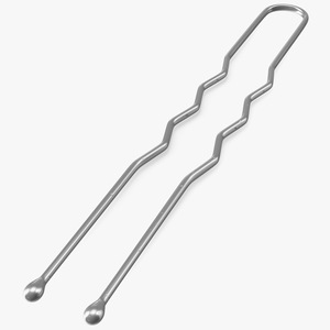 3D U Shaped Hairpin Silver model