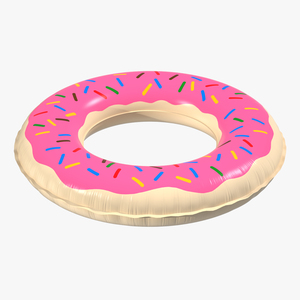 Pink Doughnut Swimming Pool Round Float 3D model