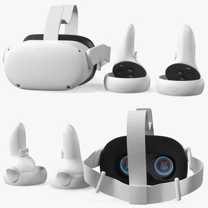 Oculus Quest 2 All in One Gaming Headset with Controllers 3D