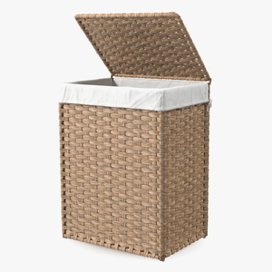 3D model Rattique Laundry Hamper with Liner Beige