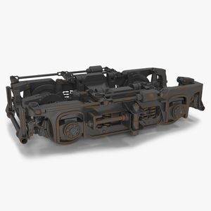 3D Rusty Rail Train Wheels model