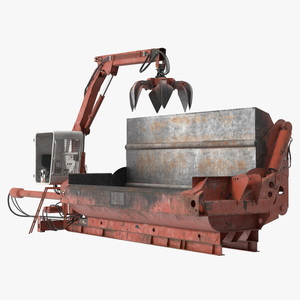 3D Metal Baler Portable Old Rigged