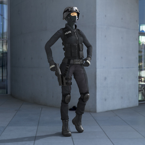 Female Military Swat Asian Rigged for Cinema 4D 3D