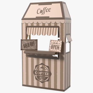 3D Coffee Booth Cardboard Stand model