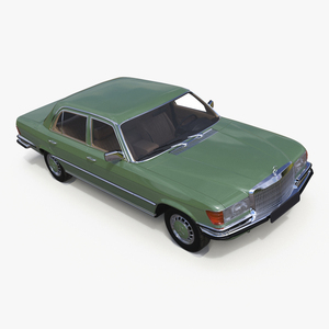 3D model Classic Mercedes Benz 350 SE Green Simplified