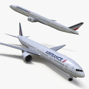 3D Boeing 777 Air France Rigged model