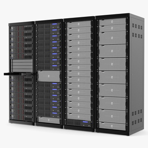 3D model Server Rack Cabinet Array