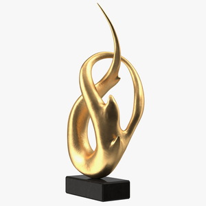 3D Golden Abstract Modern Sculpture Home Decoration model