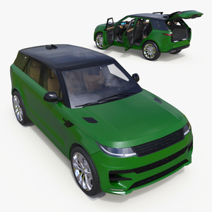 3D model Green Modern Crossover Sport Rigged