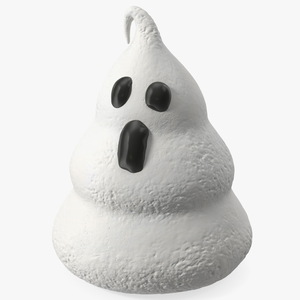 3D Meringue Cookie Ghost Shape White model