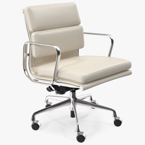 3D model Management Chair White Leather