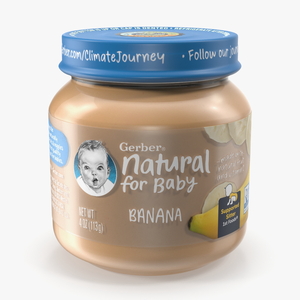 Banana Gerber Baby Food Jar 113g 3D