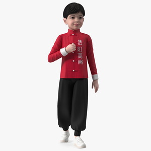 Asian Boy Traditional Costume 3D model