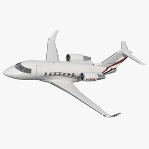 3D model Bombardier Challenger 604 Business Jet Generic 2 Rigged