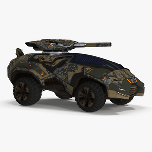 3D Futuristic Armored Military Car