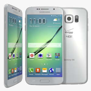 3D Samsung Galaxy S6 White model