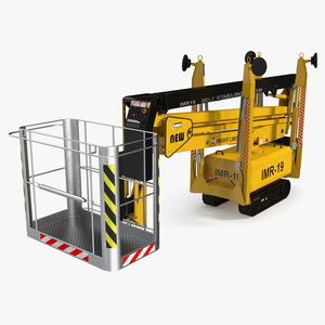 Industrial Articulated Boom Lift Rigged 3D model