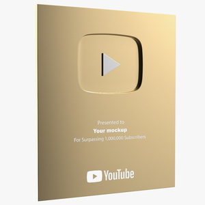 3D Golden Youtube Button