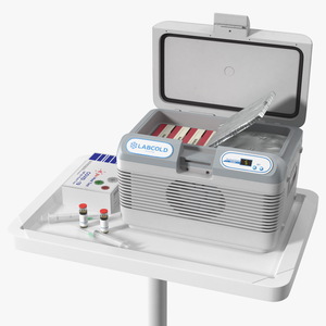 3D Labcold Portable Vaccine Carrier on Mobile Stand model