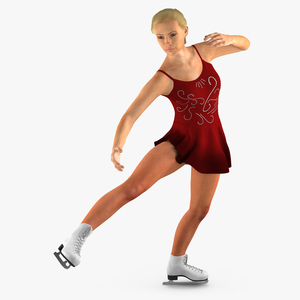 Female Figure Skater Pose 3 3D