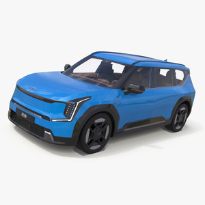 KIA EV9 SUV Ocean Blue 3D