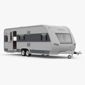 3D Hobby Caravan Trailer Rigged model