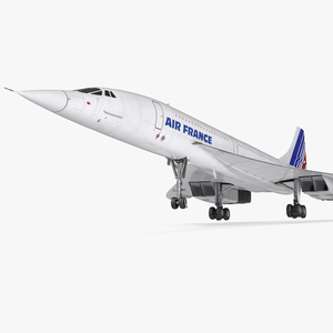 3D Concorde supersonic Passenger Jet Airliner Air France model