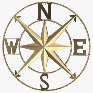 Classical Compass Rose Gold 3D