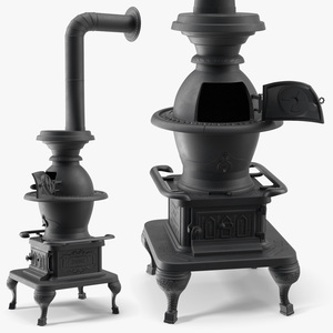 3D Potbelly Stove New Open model