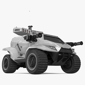 3D Old Fantastic War Vehicle Winter Color model