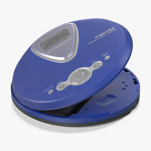 Vintage Portable Music CD Player Open 3D