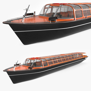 3D model Pleasure Boat Glass Top Orange