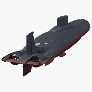 3D Akula Project 941 Typhoon Class Ballistic Missile Submarine Rigged