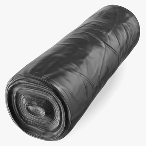 3D model Black Trash Bag Roll