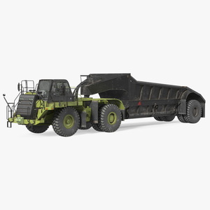 3D model Heavy Duty Dump Trailer Dirty Rigged for Cinema 4D