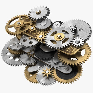 3D model Clockwork Gear Mechanism Mixed