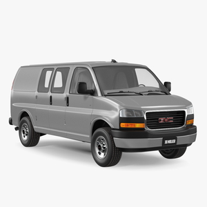 3D model GMC Savana Van Grey Simple Interior