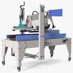 3D Automatic Paper Carton Packing Machine Blue model