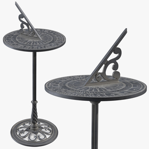 3D model Horizontal Sundial on Pedestal Base