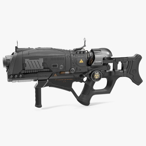 Sci Fi Military Rifle Black 3D