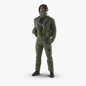 3D Military Jet Fighter Pilot Rigged model