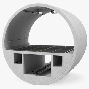 Car Tunnel Cross Section Bend 3D model