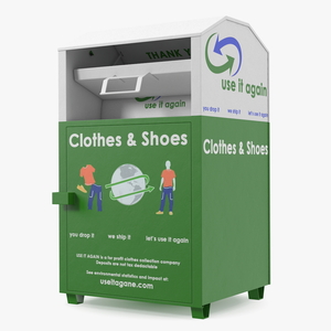 3D model Recycle Drop Box for Clothes Rigged