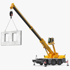 3D Mobile Crane Liebherr Working Rigged