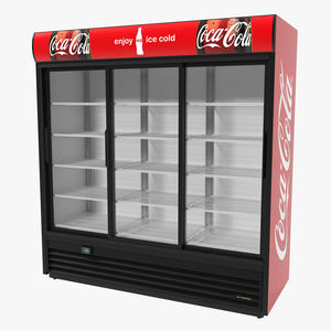 3D Coca Cola Three Door Display Refrigerator