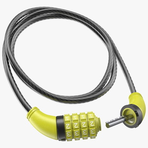 Combination Cable Bike Lock 3D