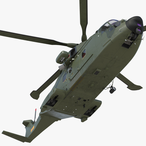 3D model AgustaWestland AW101 Merlin Royal Air Force with Cargo Bag Rigged