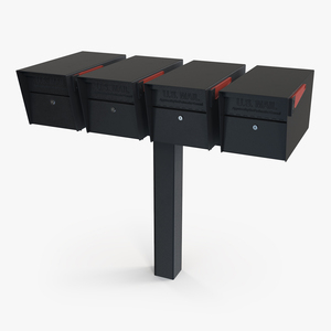 3D model Mailbox Complete Quad Mount Cluster