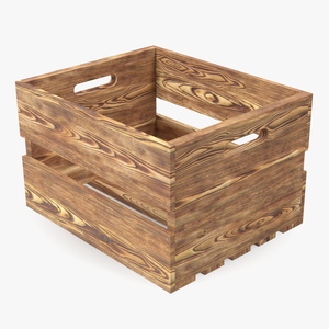 3D Scorched Wooden Large High Fruit Box