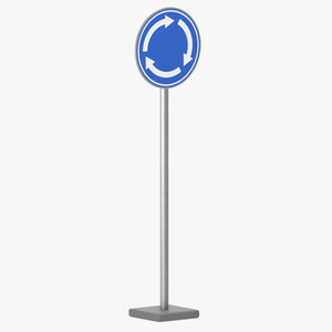 3D model Road Sign Roundabout